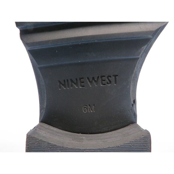 NINE WEST Womens Size 6 M Navy Suede Buckle Studded Fashion Ankle Boots Booties - Picture 10 of 10